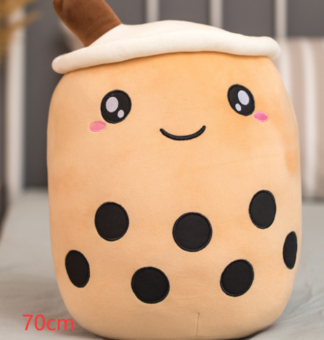 Cute Fruit Drink Plush Stuffed Soft Strawberry Milk Tea Plush Boba Tea Cup Toy Bubble Tea Pillow Cushion Kids Gift Pi-Mart