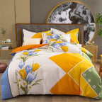 Cotton Winter Linen Quilt Cover Bedding Set Pi-Mart
