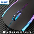 Wired Gaming Mouse with LED Backlight, 1200 DPI Optical Sensor, Ergonomic Design, ESports Games Theme, Right-Hand Orientation, Non-Slip Silicone Rollers, Battery-Free Operation for Windows/PC/Mac/Laptop