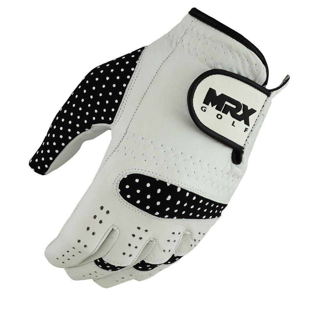 New Women Golf Gloves Cabretta Leather White Black MRX Products