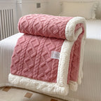 1pc Double-Sided Fleece Bed Blanket, Autumn And Winter Thickened Sofa Blanket, Air Conditioning Blanket, Suitable For All Seasons, Christmas present Lootquake LLC