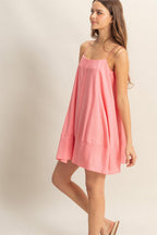 A-Line Flowy Mini Cami Dress with Pockets –Casual & Chic Spaghetti Strap Dress with Functional Pockets for a Relaxed Summer Look