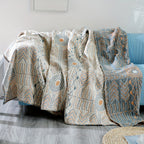 1pc Bohemian Style Sofa Blanket, Multi-functional Carpet, Thick Cotton Soft Sofa Sofa Cover