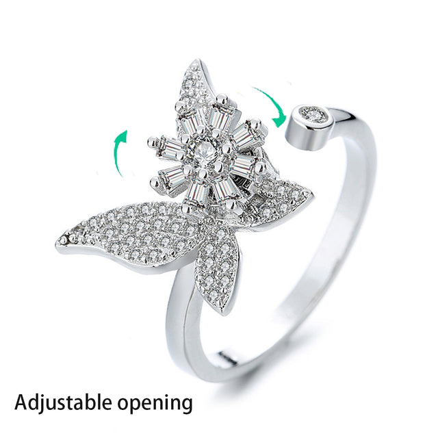 Rotating Four-Leaf Ring - SJB-DIAMOND ELITES