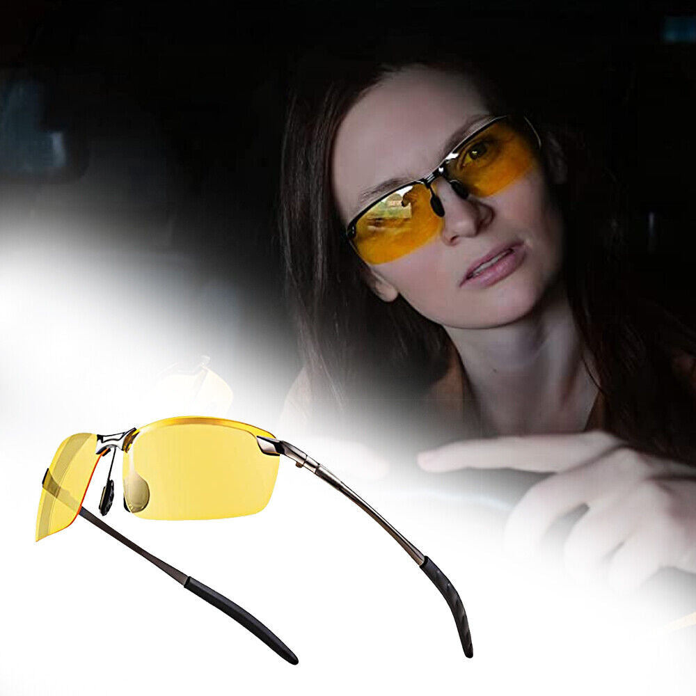 Polarized HD Night Driving Vision Glasses For Men & Women Aviator Sunglasses Pi-Mart