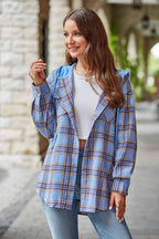 Modern Women Plaid Long Sleeve Hooded Jacket Stylish & Comfortable Outerwear For Winter And Autumn Stevvex