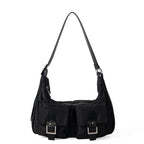 Design multi-pocket lightweight nylon shoulder armpit bag, women's versatile commuter handbag, women hobo bag small