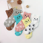 6pcs Cute Cartoon Cat & Paw Print Mid-Calf Socks for Women - Soft Polyester Blend, Machine Washable, Short Socks Lootquake LLC