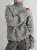 High-neck Women's Loose Versatile Knit Pullover Sweater Pi-Mart