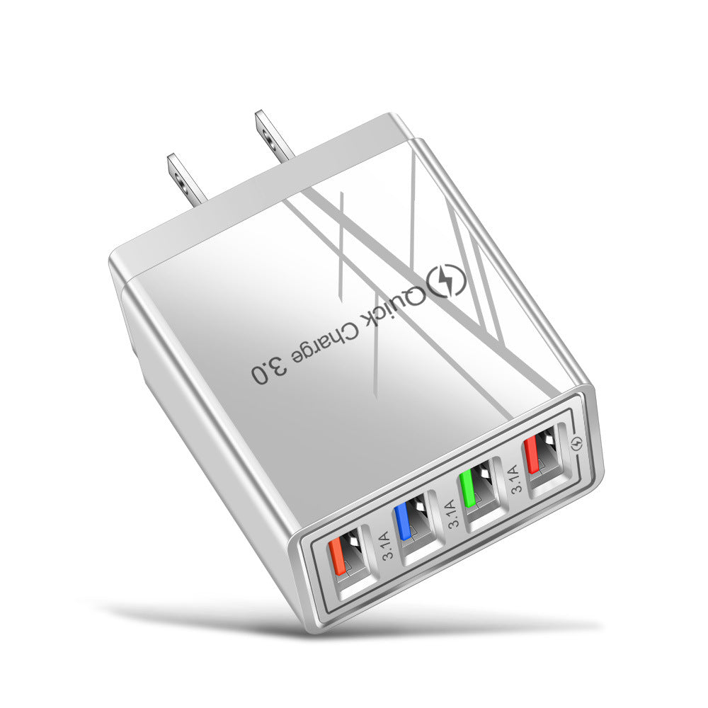 USB Charger Quick Charge 3.0 4 Phone Adapter For Tablet Portable Wall Mobile Charger Fast Charger Pi-Mart