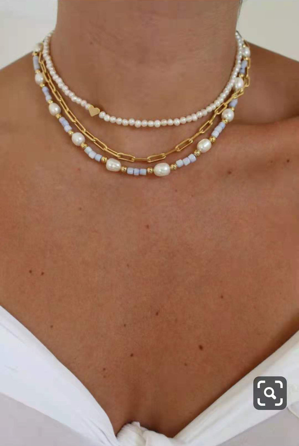 Colorfast Love Natural Small Grain Pearl Necklace Pi-Mart