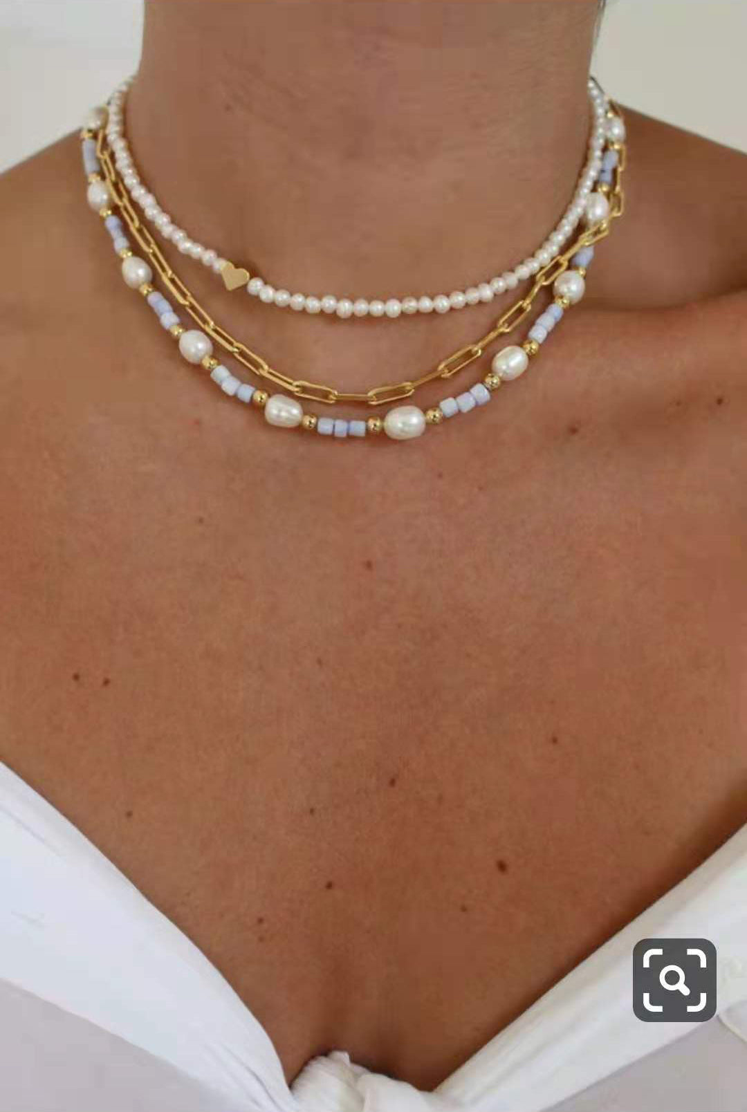 Colorfast Love Natural Small Grain Pearl Necklace Pi-Mart