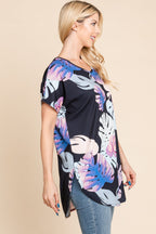 BOMBOM Printed Round Neck Short Sleeve T-Shirt Lootquake LLC