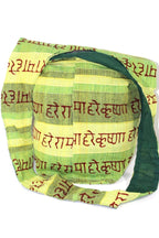 Hare Krishna Jhola Sling Bag 14 Inch Cotton Zip Pocket BandsCo Straps