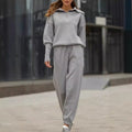 Long Sleeve Suit Zipper Lapel Top And Drawstring Trousers Fashion Casual Sports Clothing For Women Pi-Mart