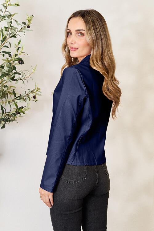 Women Classic Neck Zip-Up Jacket For Everyday Wear Elegant Girls Jacket Stevvex