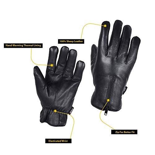 Men's Warm Winter Genuine Leather Driving Gloves MRX Products