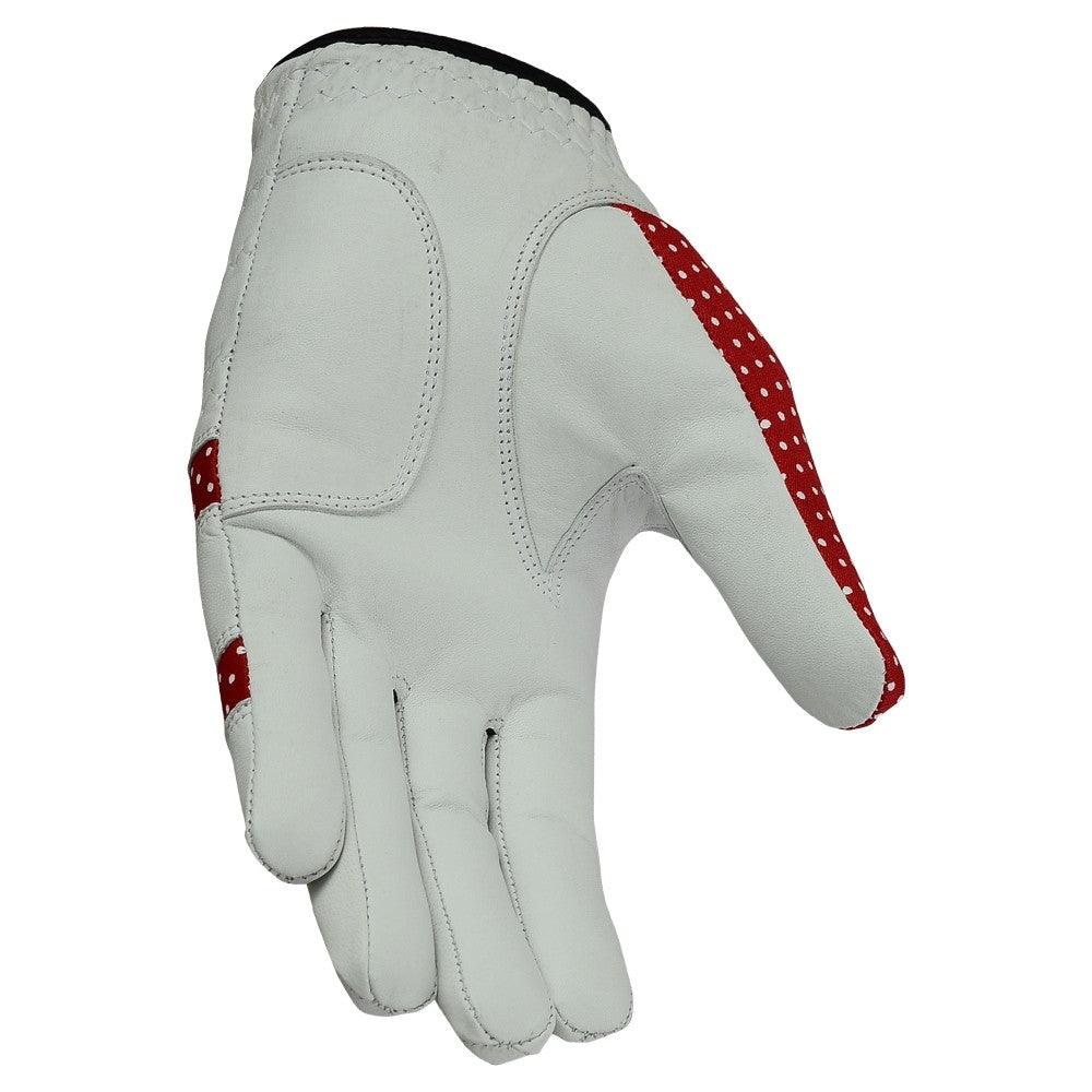 New Women's Golf Gloves Left Hand Cabretta Leather White Red MRX Products