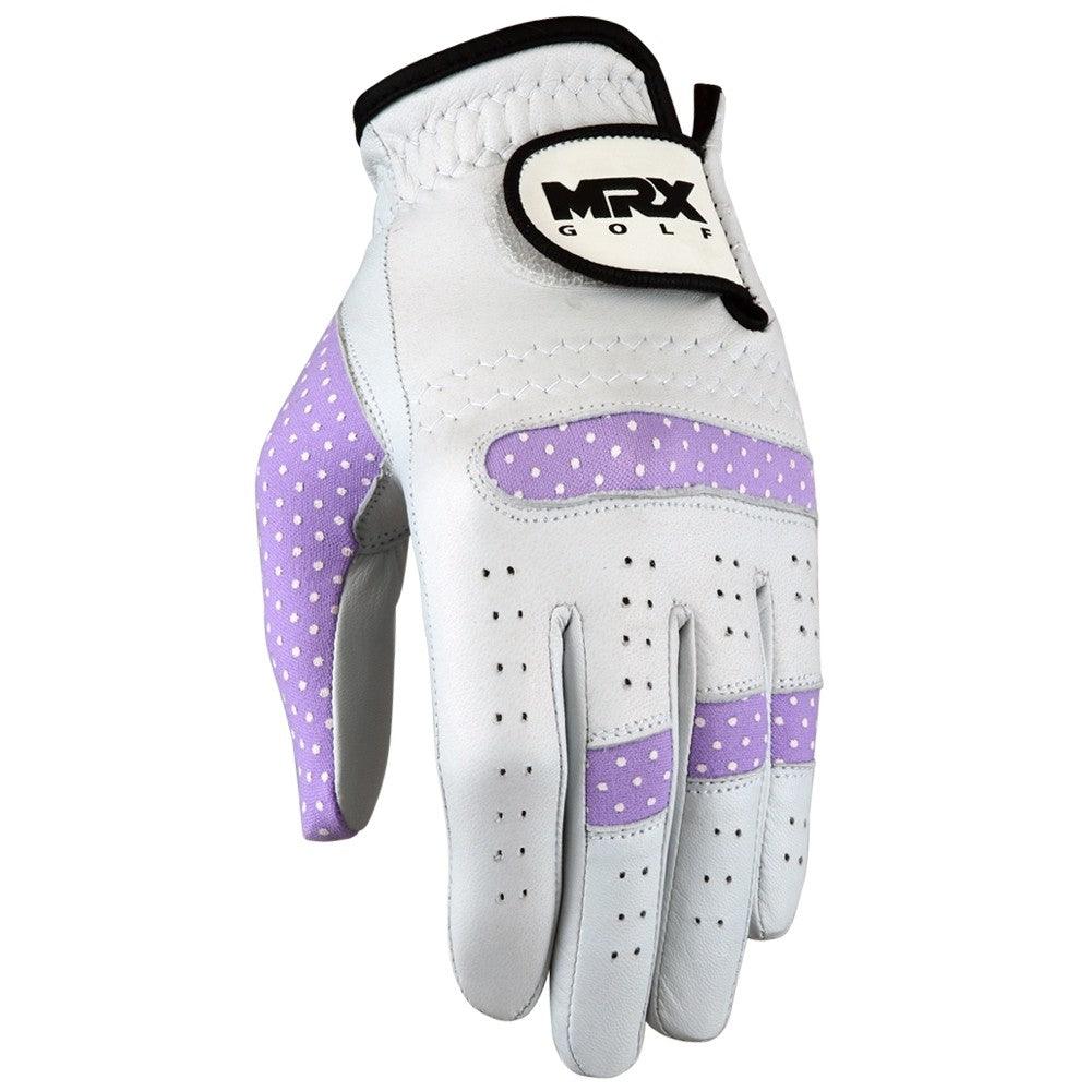 New Women Golf Gloves Cabretta Leather White Purple MRX Products