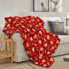 1pc Christmas Theme Blanket, Red Gingerbread Man Christmas Tree Blanket, Soft Warm Throw Blanket Nap Blanket For Couch Sofa Office Bed Camping Travel, Multi-purpose Gift Blanket For All Season Lootquake LLC