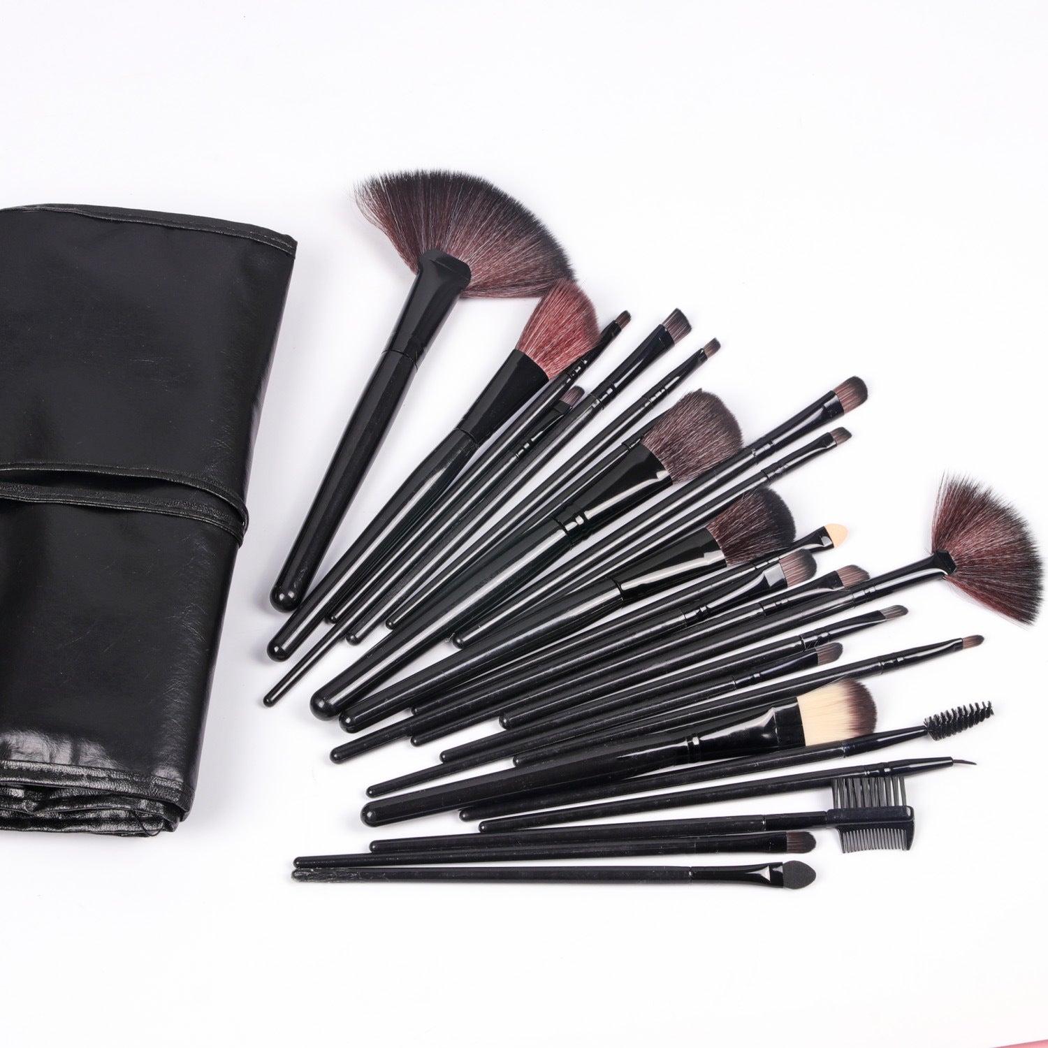 Shadowing 24 Makeup Brushes Set, Brownnatural Wood Pi-Mart