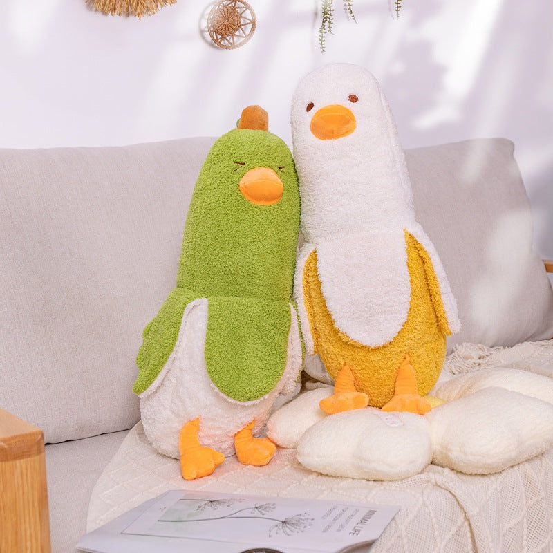Cartoon Fruit Banana Avocado Big White Goose Doll Toy Pi-Mart