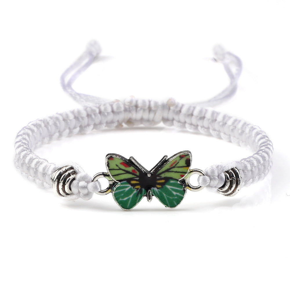 Couple Butterfly Buckle Braided Bracelet Pi-Mart