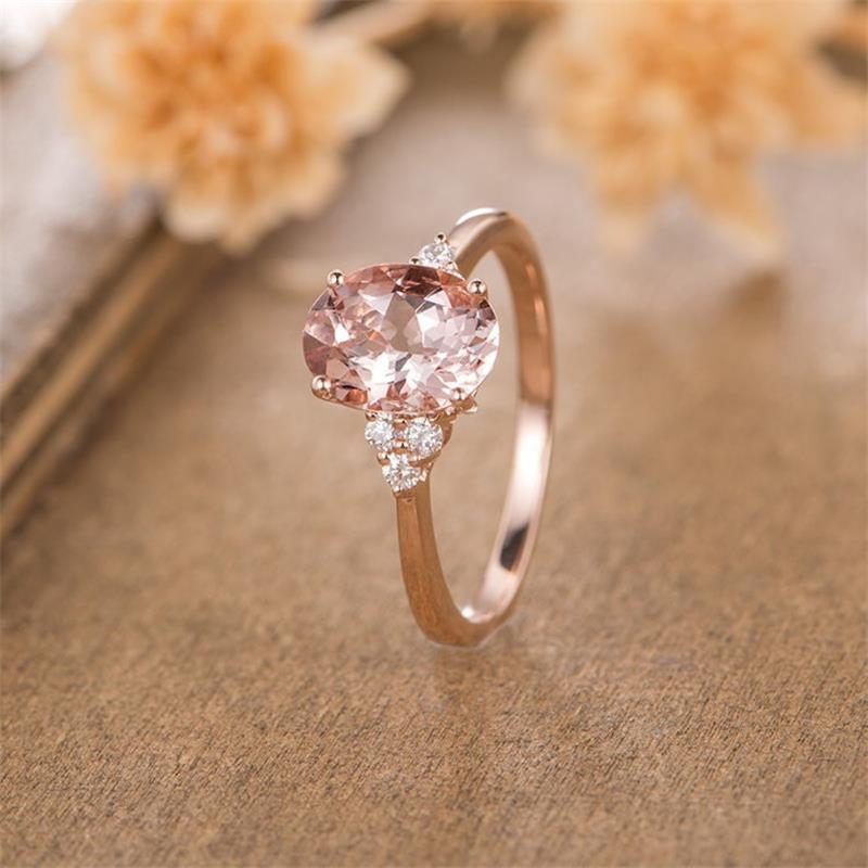 Oval Zircon Ring Female European And American Pi-Mart