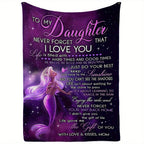 1pc Flannel Blanket, To My Daughter From Mom Mermaid Blanket, Warm Cozy Soft Throw Blanket For Couch Bed Sofa