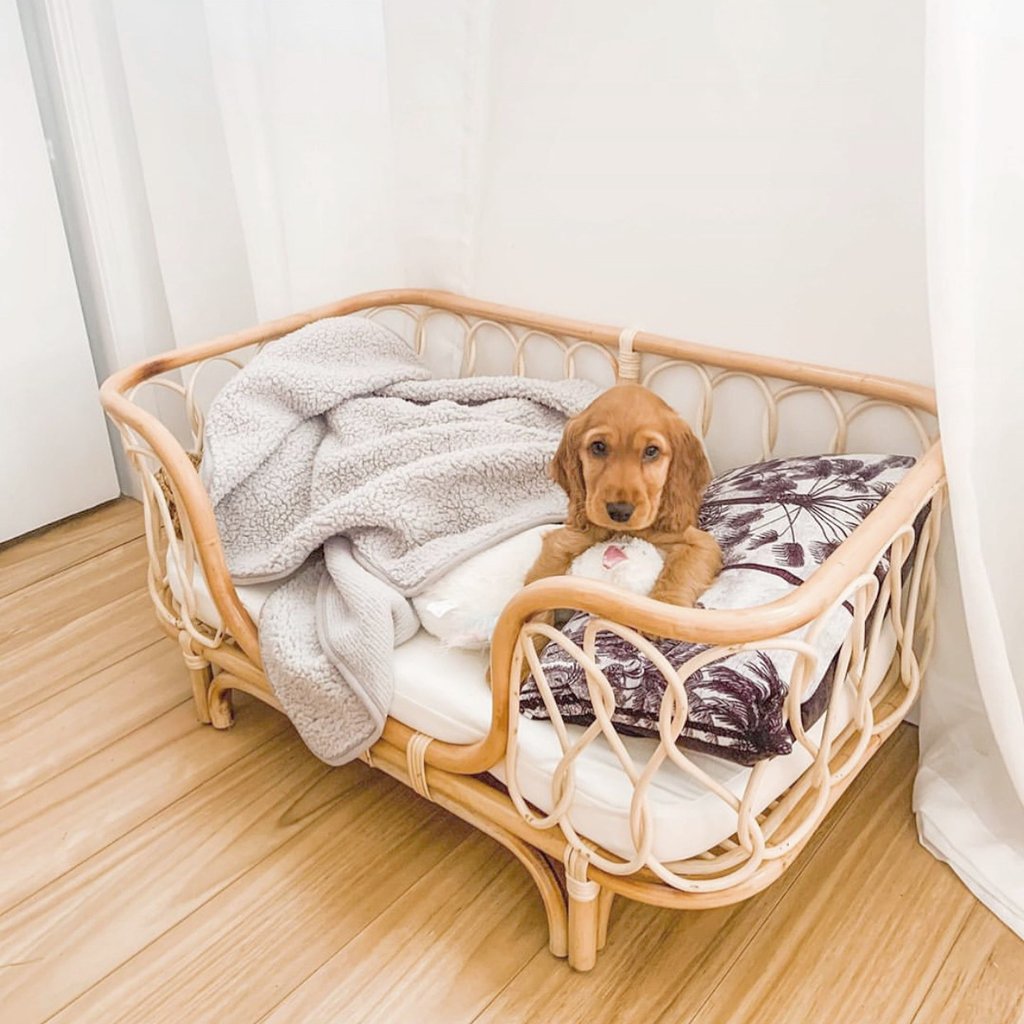 Pet Bed Handmade Rattan Woven Pet Bed Sofa For Dogs Pi-Mart