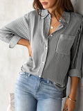Classic Striped Casual, Business, Versatile Four Seasons Can Wear A Long-sleeved Shirt. - SJB-DIAMOND ELITES