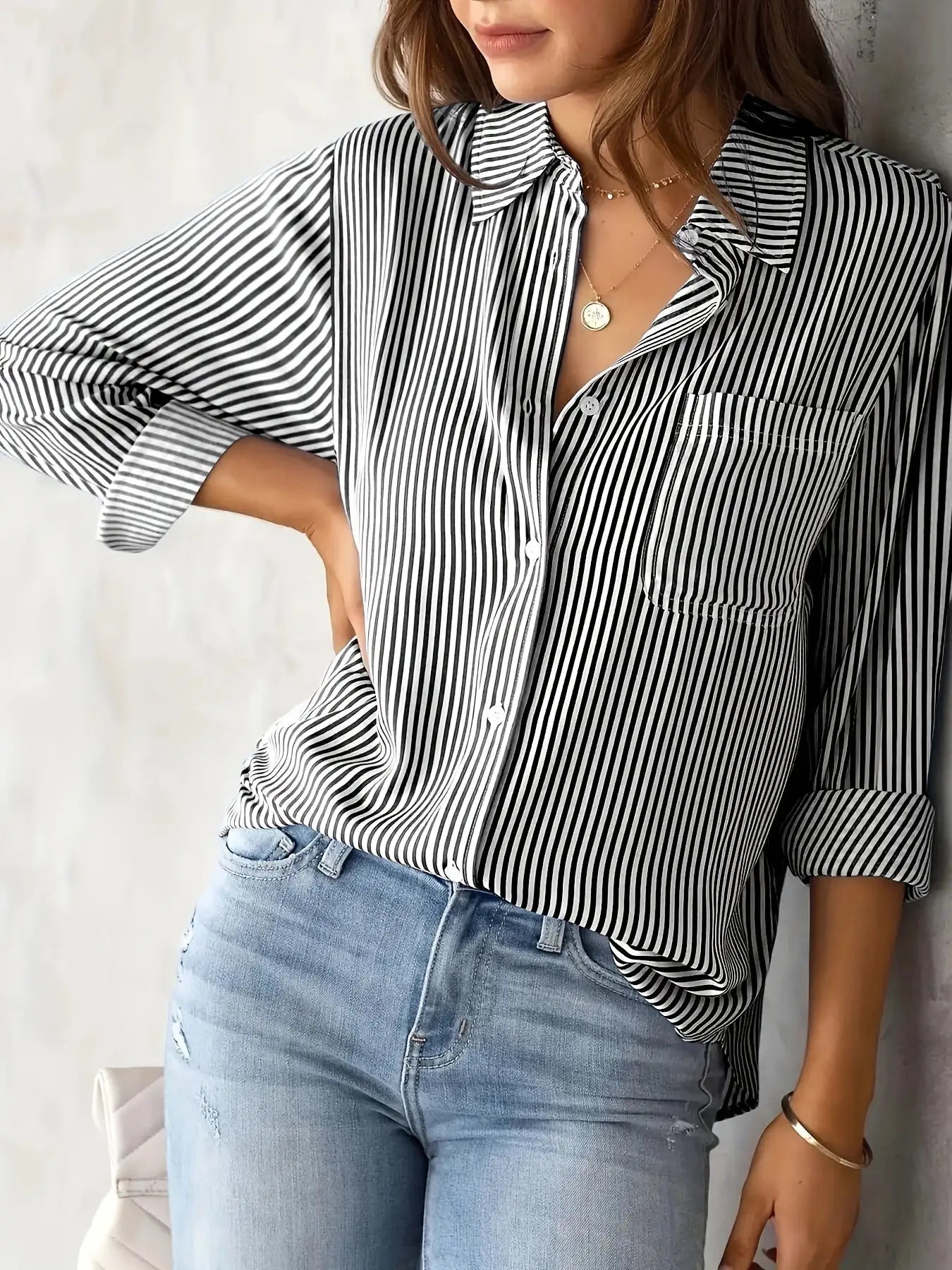 Classic Striped Casual, Business, Versatile Four Seasons Can Wear A Long-sleeved Shirt. - SJB-DIAMOND ELITES