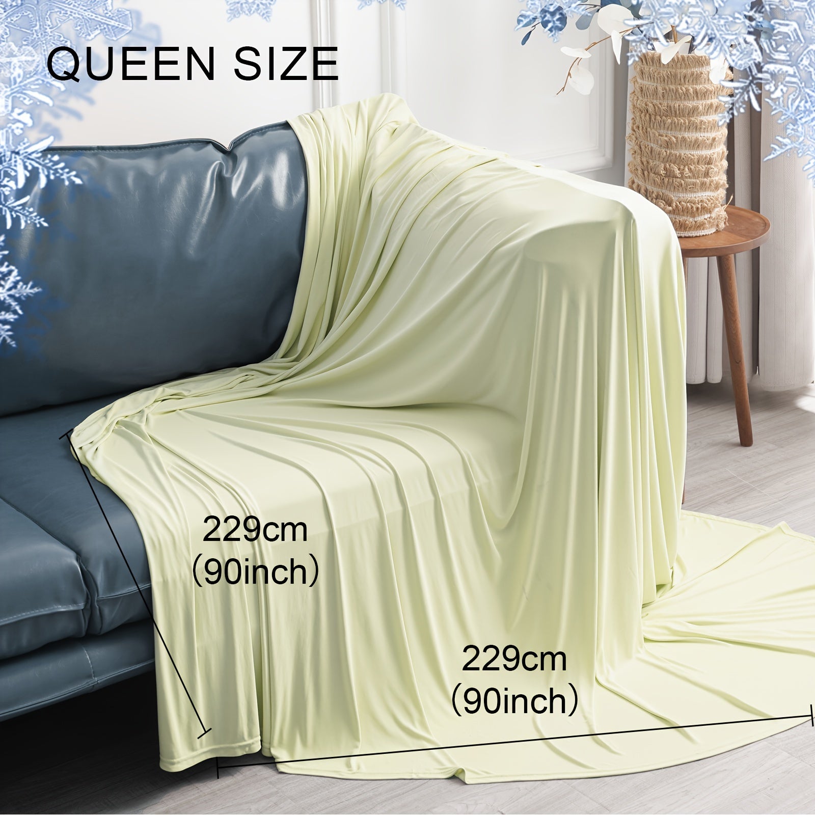 Cooling Blanket For Hot Sleepers - Soft, Breathable, Lightweight, Portable Silky Durable Single Layer Throw With Reversible Design, Ideal For Home Office Travel Car, Summer Use, Machine Washable - 1Pc Lootquake LLC