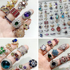 European And American Jewelry Exaggerated Fashion Micro-set Gem Ring Pi-Mart