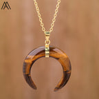 Moon Shape Amethyst Necklace Pi-Mart
