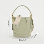 Elegant Bundle Closure Portable Hobo Bag - Stylish Crossbody Broadband Drawstring Bucket Bag