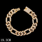 Luxury 12mm Iced Out Cuban Link Chain Bracelet Pi-Mart