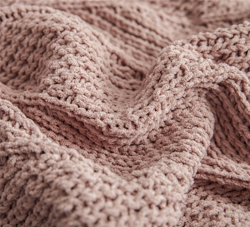 Vintage Chunky Knit Throw Blanket with Pom-pom Embellishment, Space Theme, All Seasons Polyester Cover, Knitted Casual Office Living Room Bedroom Nap Sofa Bed End Blanket 1PC Lootquake LLC