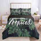 Nordic Spring Bedding Set Green Leaf Quilt Cover Pi-Mart