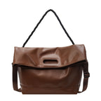Simple retro brown soft leather commuter hobo bag, shoulder tote bag, design crossbody bag autumn and winter shoulder bag women - SJB-DIAMOND ELITES