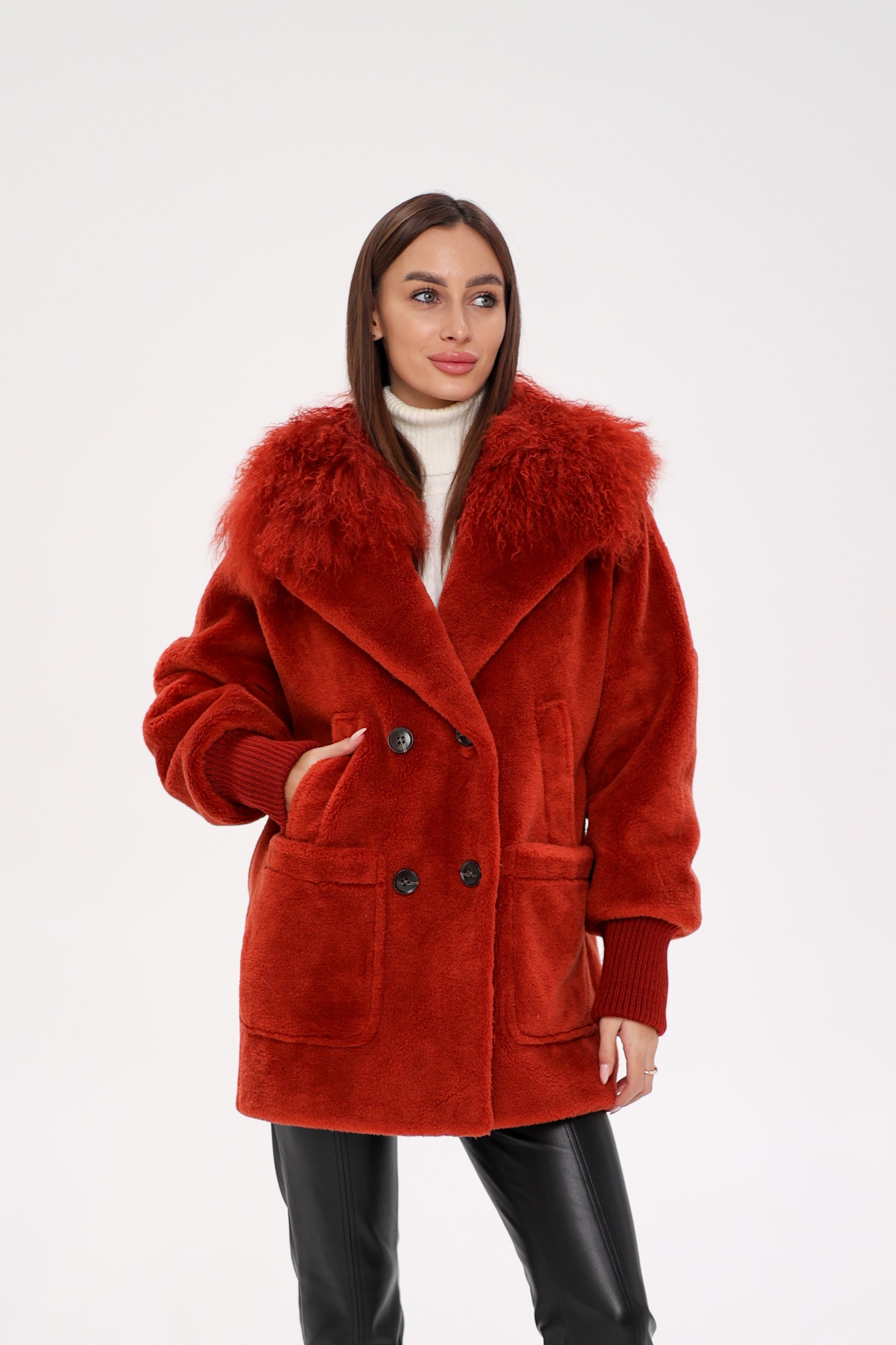 Genuine Lama Fur Peruvian Wool Coat - SJB-DIAMOND ELITES