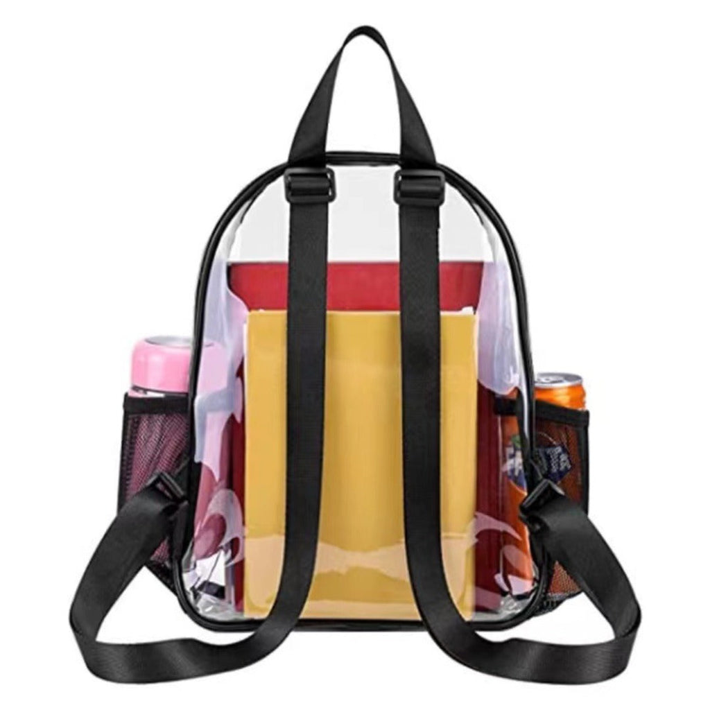 PVC transparent backpack, school bag for boys and girls, outdoor portable large capacity fashion clear backpack, transparent bag for stadium, transparent purse for concerts - SJB-DIAMOND ELITES
