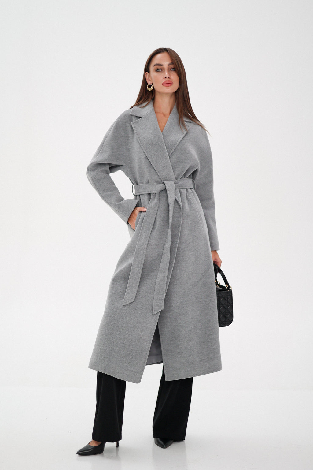 Pre-Order. Re-Stock Ships February 2026. Cambridge Comfort Wraparound Wool Cashmere Coat - SJB-DIAMOND ELITES