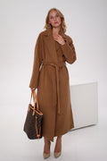 Cambridge Comfort Wraparound Wool Cashmere Coat in Dark Camel - SJB-DIAMOND ELITES