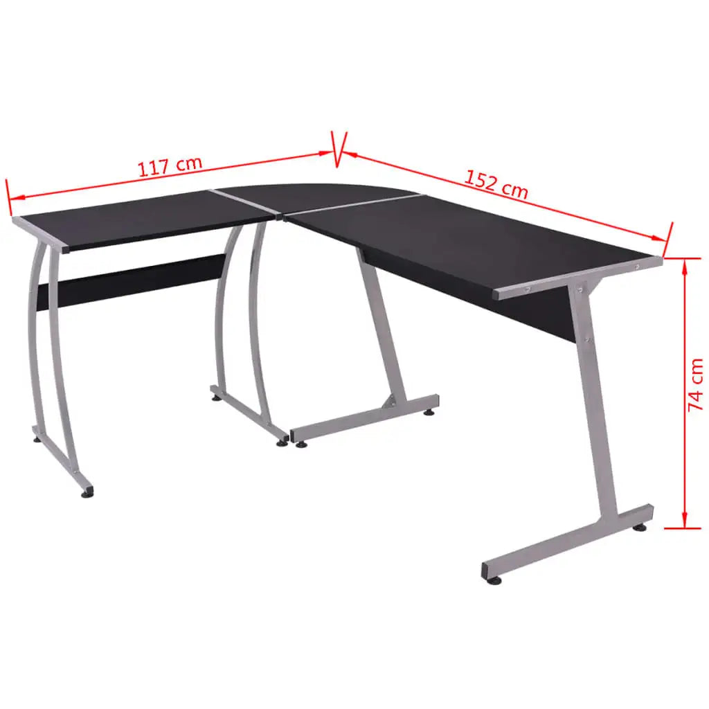 L-Shaped Black Corner Desk - SJB-DIAMOND ELITES