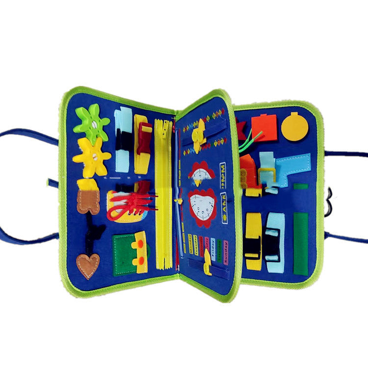 New Busy Book Children's Busy Board Dressing And Buttoning Learning Baby Early Education Preschool Sensory Learning Toy Pi-Mart