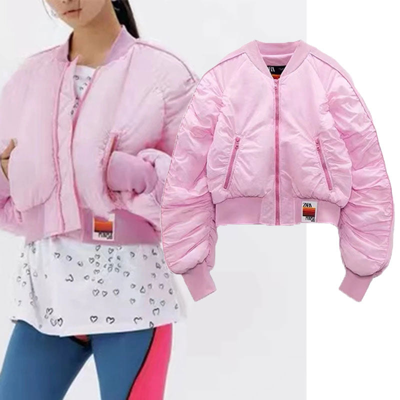 European And American Style Cotton Coat Short Bread Jacket Women's Bomber Jacket Pi-Mart