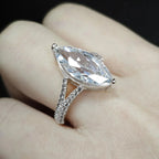 Diamond-studded Ring Women's Design Water Drop Pear Shape