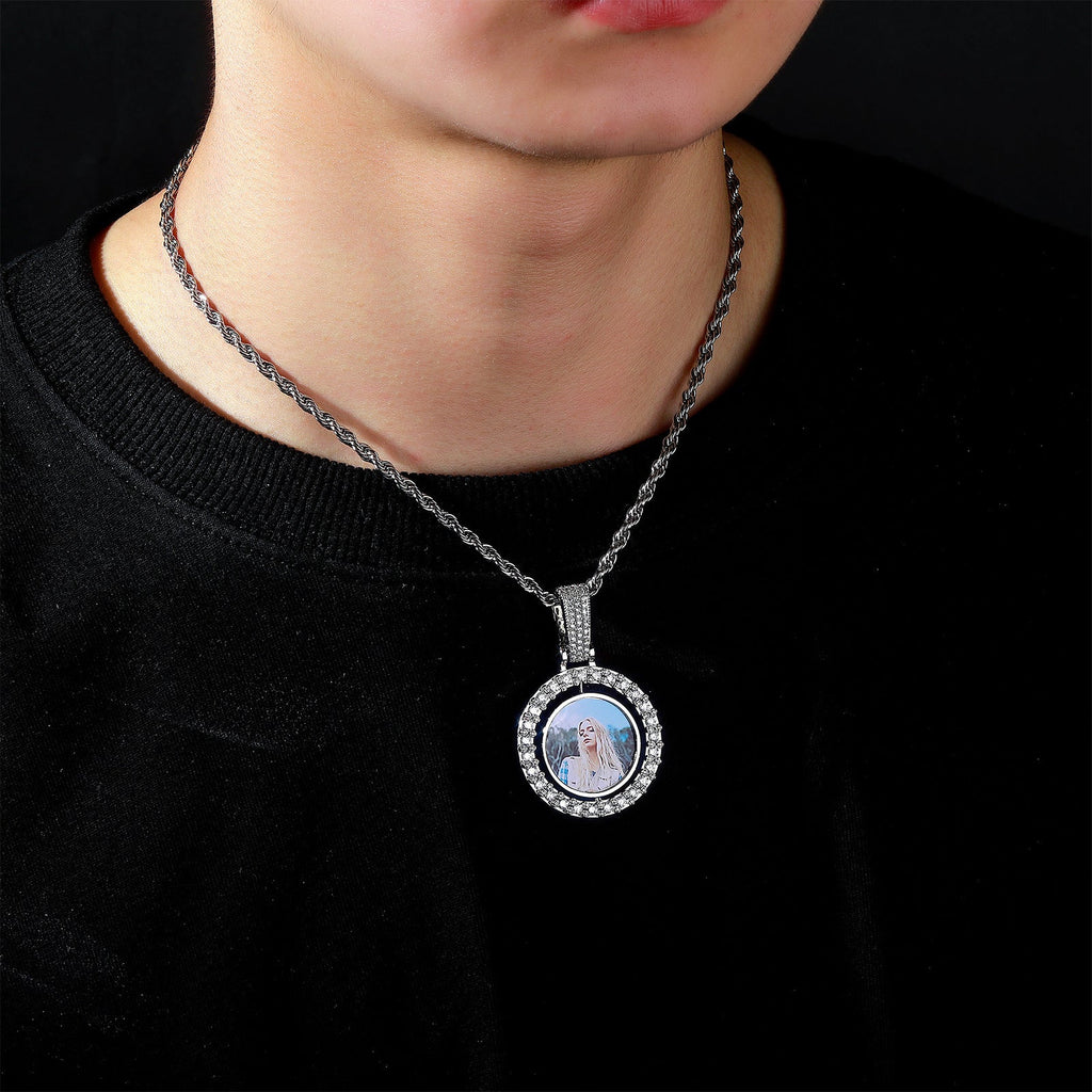 Rotating Pendant Necklace Couples Commemorative Gift Pi-Mart