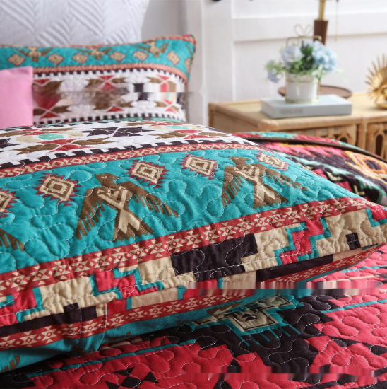 Brushed Fabric Quilted Bed Cover High Quality Polyester Cotton Three-piece Set Pi-Mart